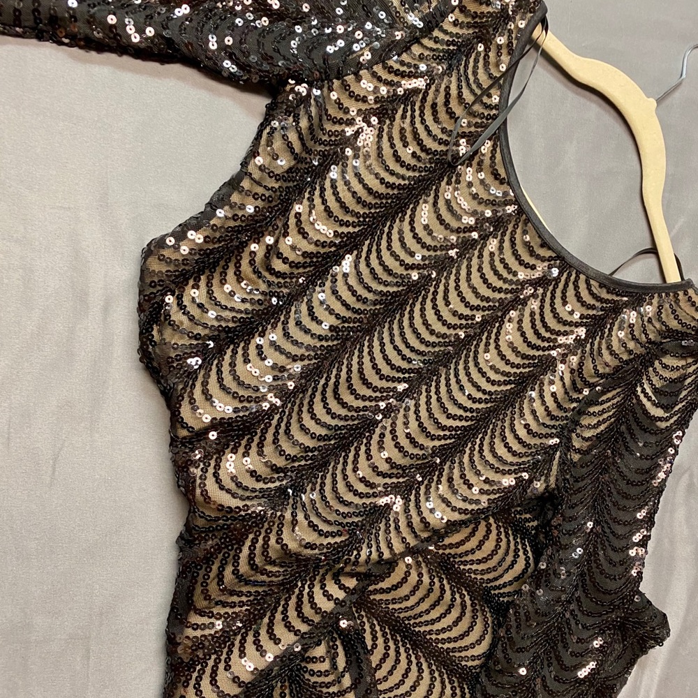 Sequin low back mini dress